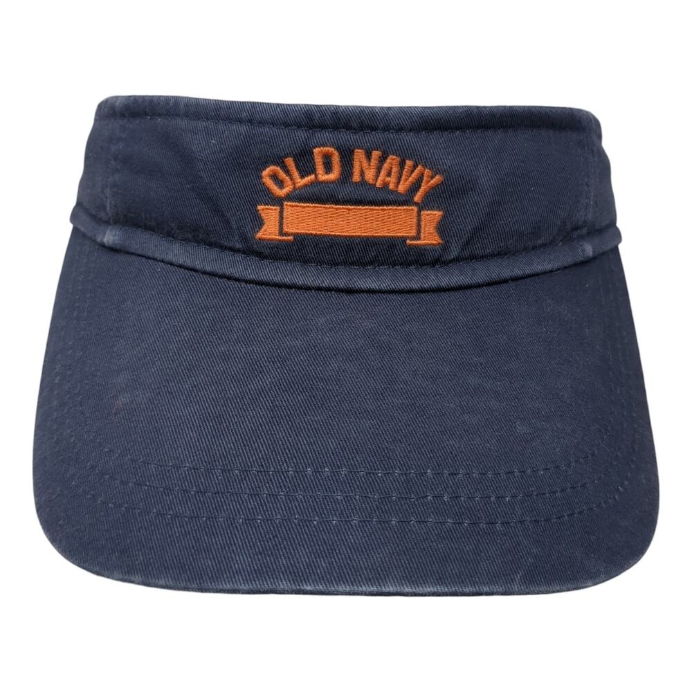 Old Navy Strapback Sun Visor Cap Blue One Size Adjustable Embroidered Cotton